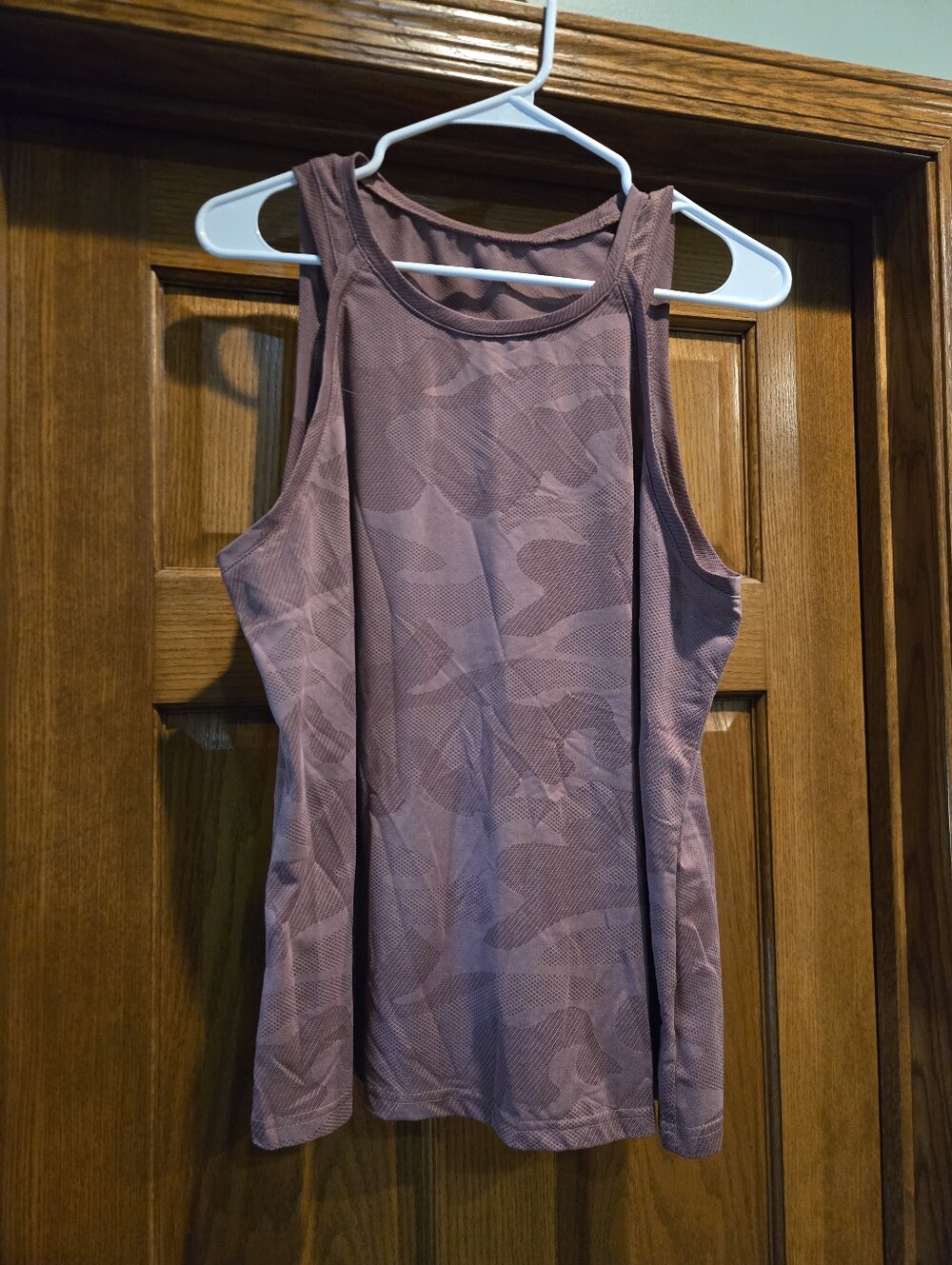SHEIN Dusty Mauve Textured Racerback Tank Top